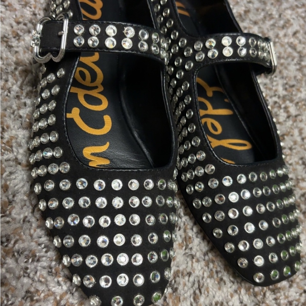 Sam Edelman Black Studded Mary Jane Shoes